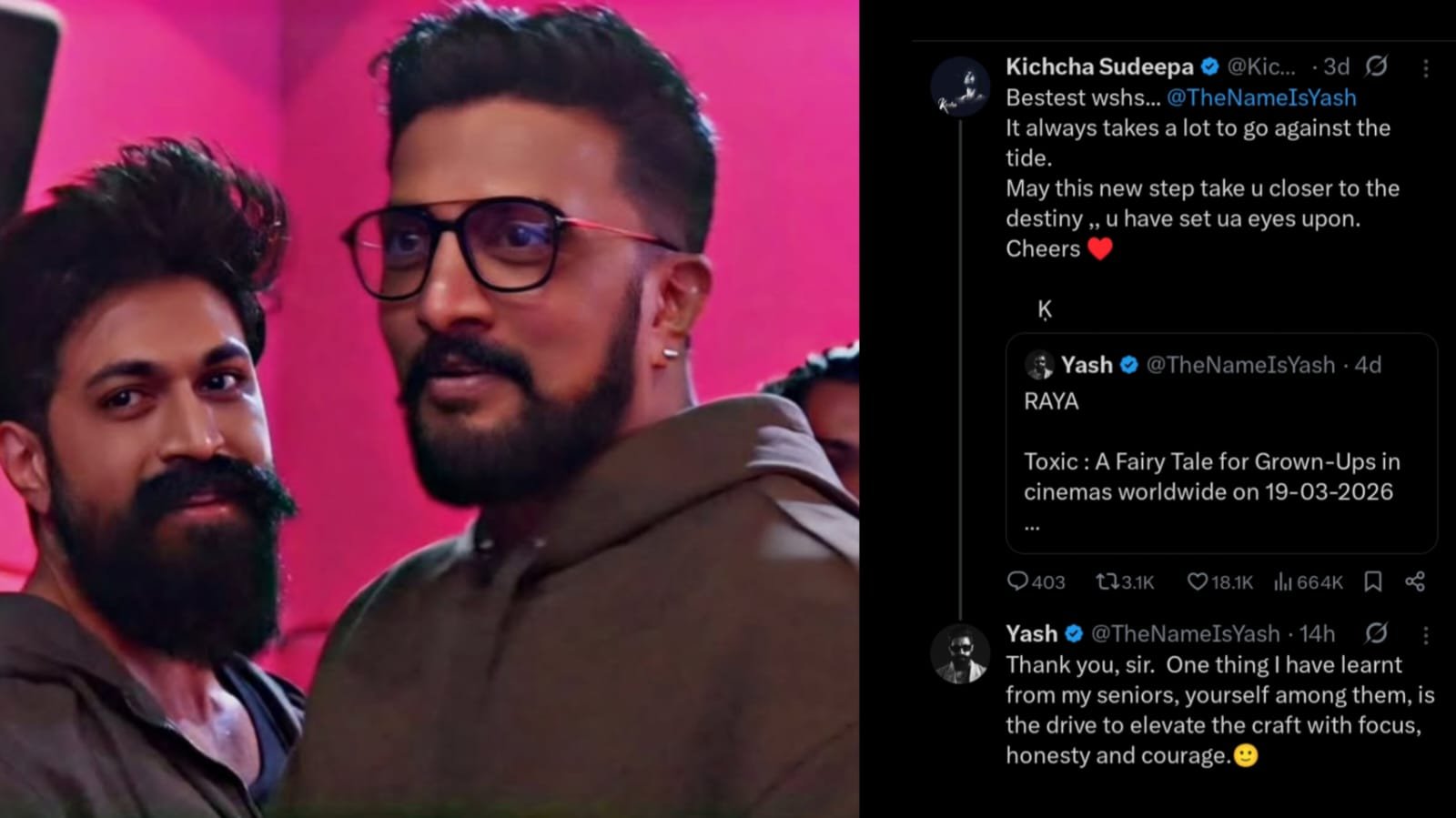 ಸೀನಿಯರ್ಸ್‌ ಬಗ್ಗೆ ಯಶ್‌ ಏನಂದ್ರು? ಕಿಚ್ಚನ ಟ್ವೀಟ್‌ ಗೆ ಸ್ವಿಟ್‌ ರಿಪ್ಲೈ!