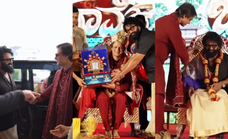 ಕಟೀಲು ದೇವಸ್ಥಾನಕ್ಕೆ ಭೇಟಿ ನೀಡಿದ ರಿಷಭ್‌ ಹಾಗೂ ವಿವೇಕ್‌ ಒಬ್ರಾಯ್‌