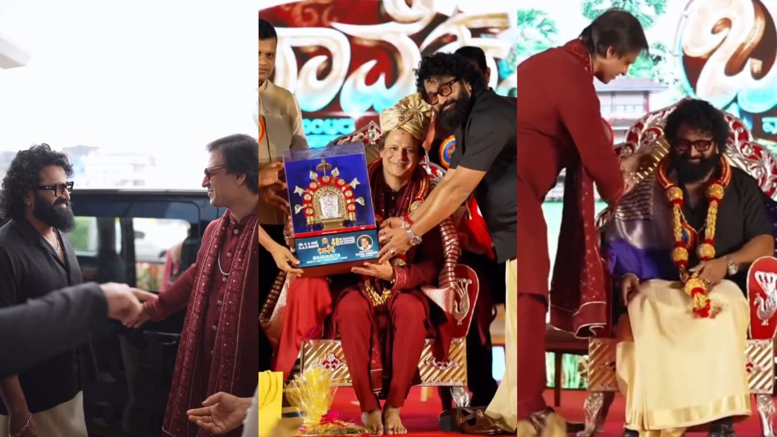 ಕಟೀಲು ದೇವಸ್ಥಾನಕ್ಕೆ ಭೇಟಿ ನೀಡಿದ ರಿಷಭ್‌ ಹಾಗೂ ವಿವೇಕ್‌ ಒಬ್ರಾಯ್‌